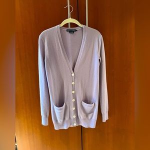 New Ralph Lauren 100% Cashmere Long Cardigan size S Pale Lavender